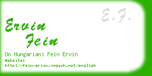 ervin fein business card